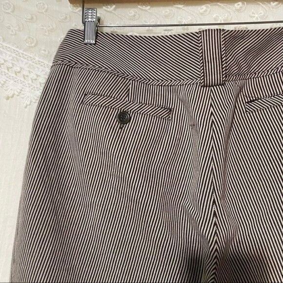 Julie Mitchell Urban Collection Brown White Striped Pants Size 10 Career Casual - Picture 7 of 8
